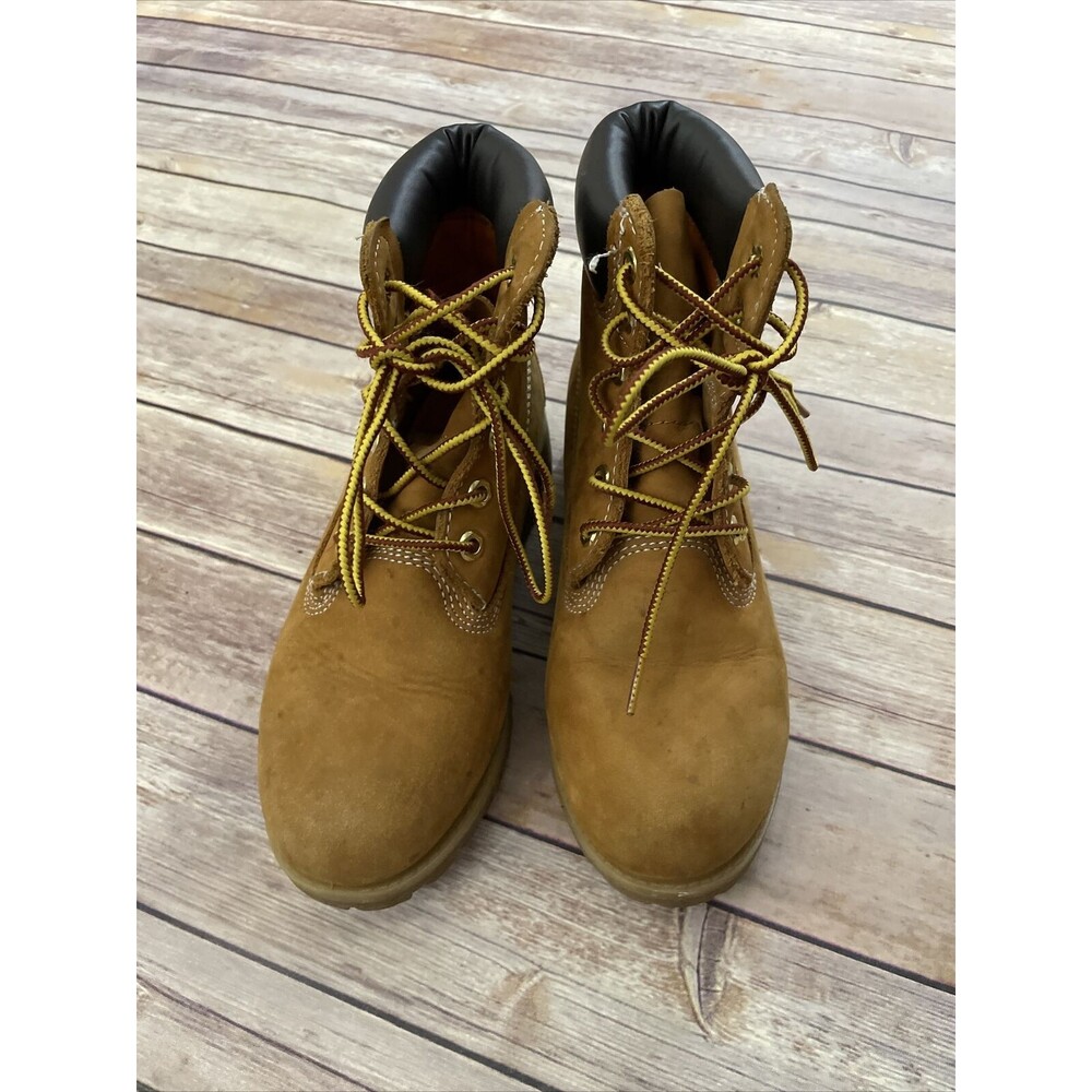 Timberland  Wheat Nubuck Lace Up Premium Waterproof 6” Boots Men’s Size 5.5 - Picture 3 of 8